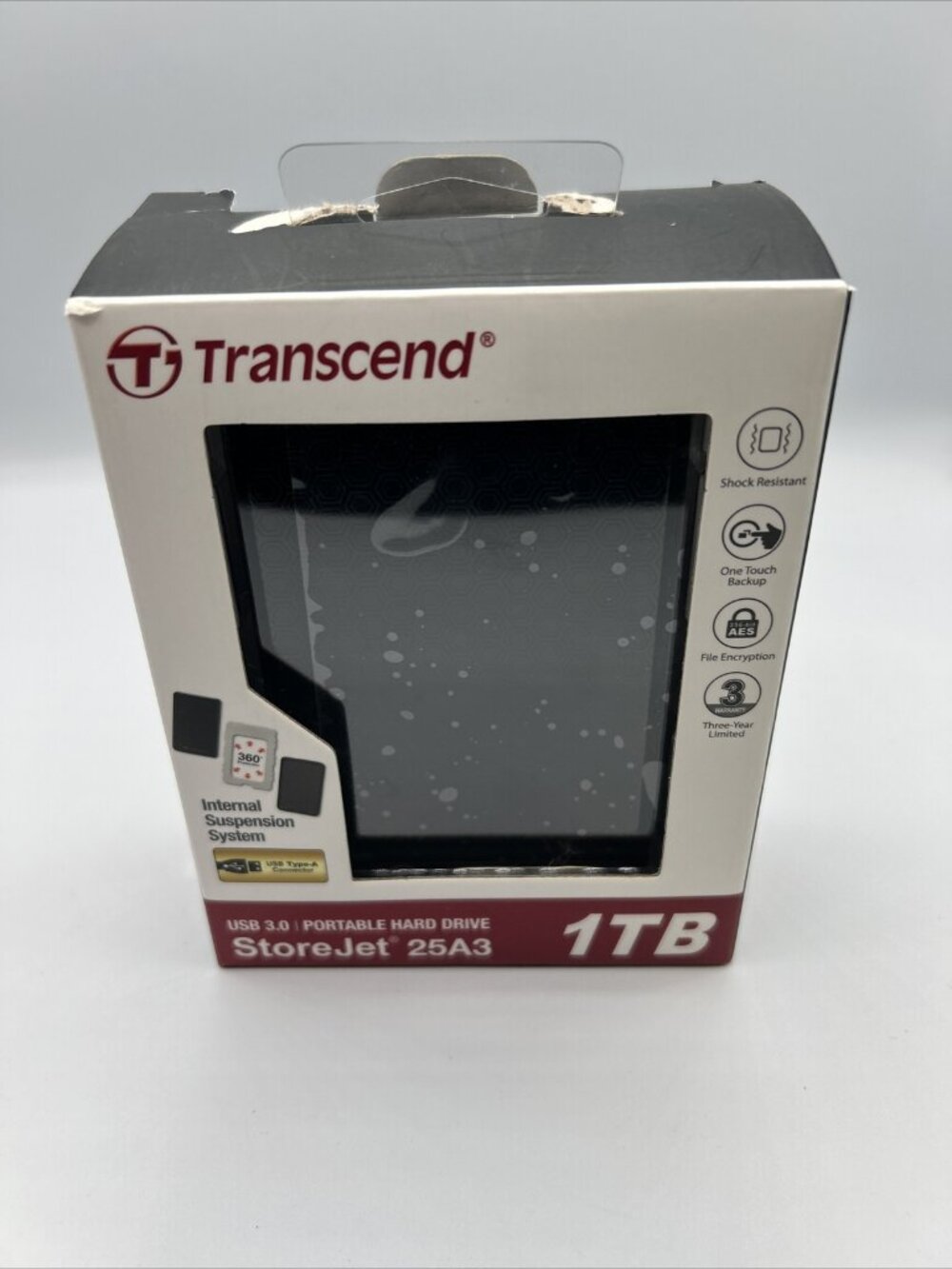 Transcend 1TB StoreJet 25M3 USB 3.1 Portable Hard Drive Anti-Shock Protection✅